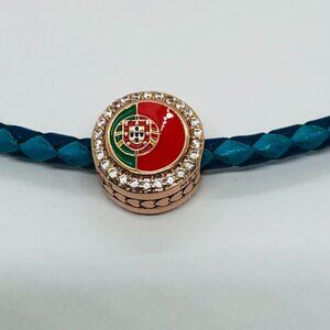 ✨✨Pandora Exclusive Country of Portugal  Flag Round charm rose gold